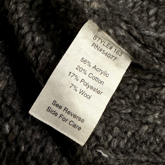 CAbi Cap Sleeve Charcoal Gray Sweater Cardigan with Fringe- size L - Picture 12 of 12